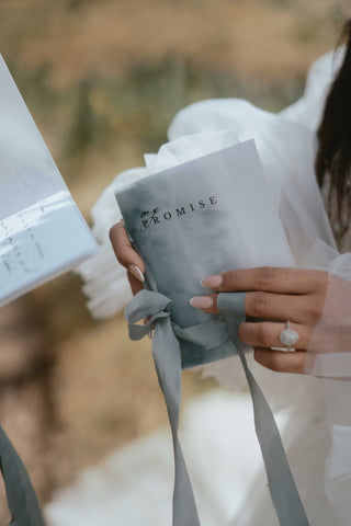 Vow Books - Vellum Paper and Silk Ribbon