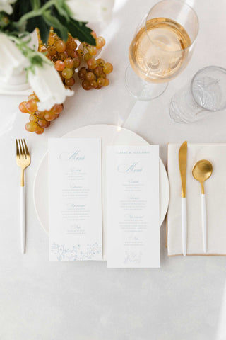 Dinner Menus for Antiguo Casino Elegant Wedding in Old San Juan, Puerto Rico