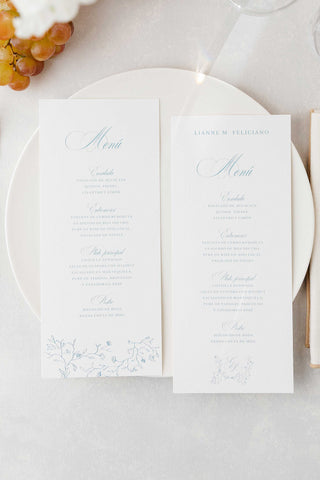 Dinner Menus for Antiguo Casino Elegant Wedding in Old San Juan, Puerto Rico