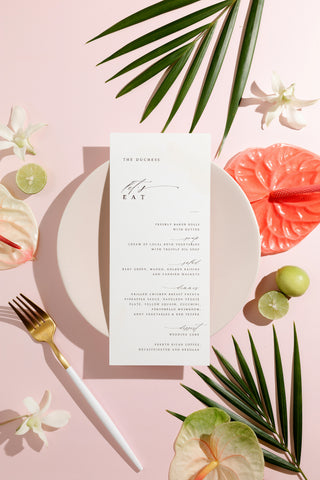 La Bella Pianta, Menu
