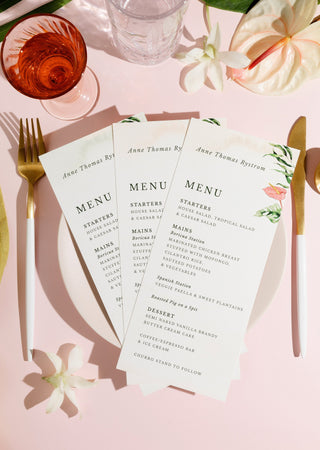 Minimalismo Tropicale, Menu