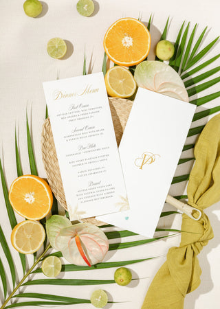 Palme Eleganti, Menu