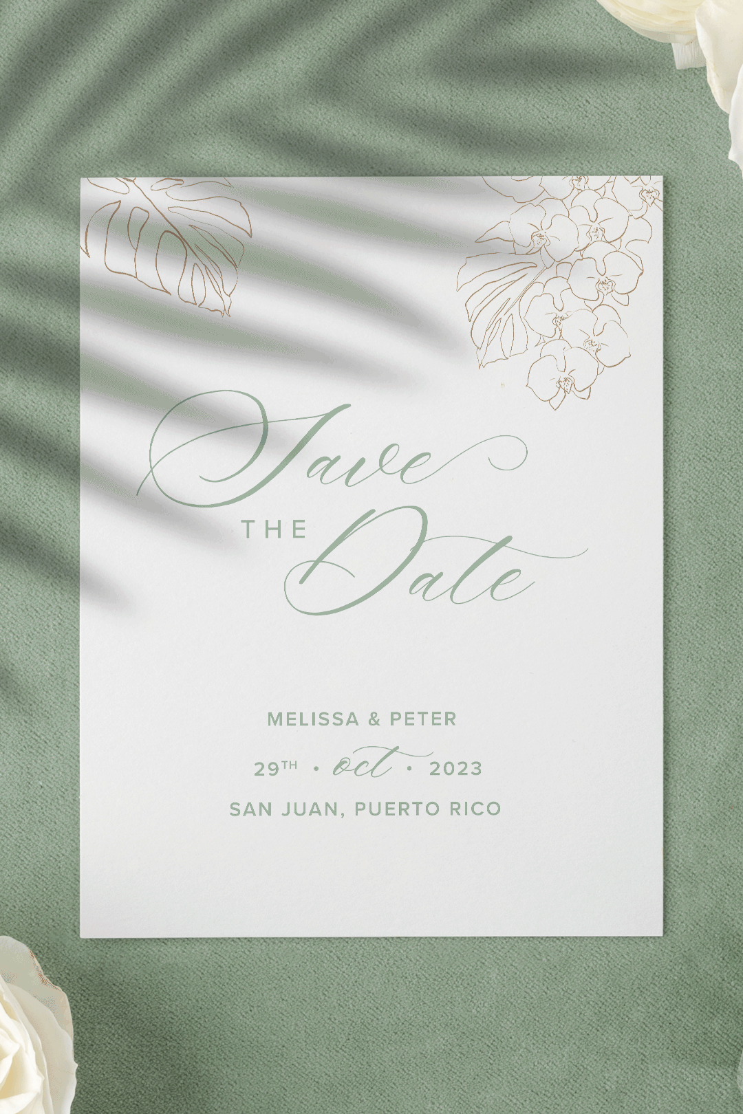 Digital Animated Tropical Wedding Save the Date.
