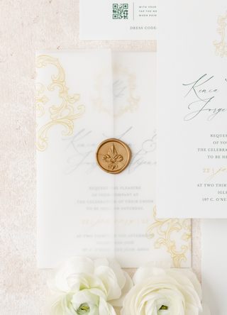 Vellum Gate Invitation - Wax Seal Wedding Invitation